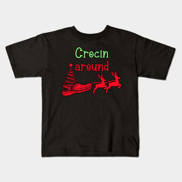 Crocin around the christmas tree Kids T-Shirt by Ghani Store